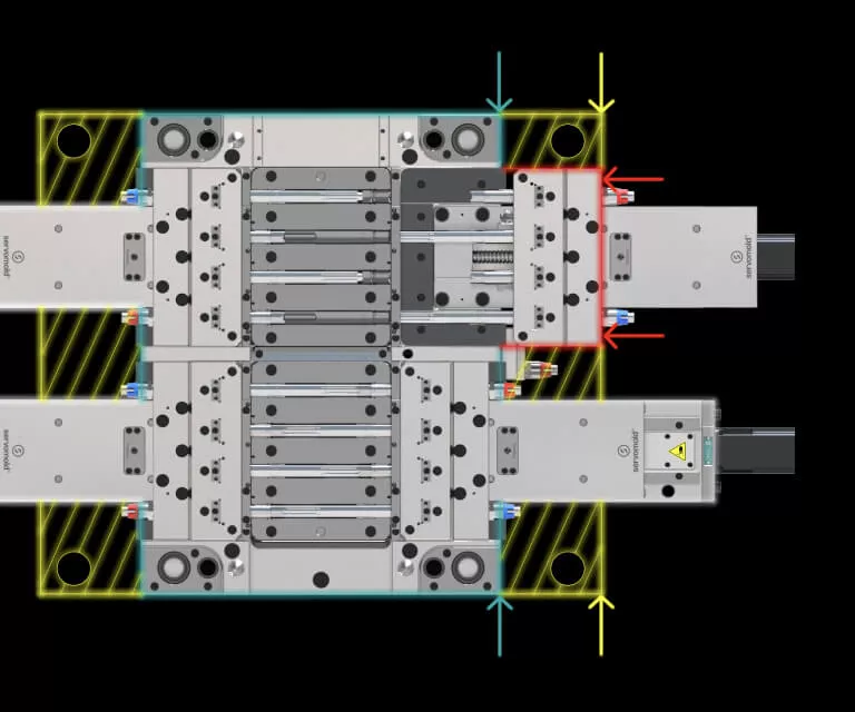 Complex mechanical assembly with precision components